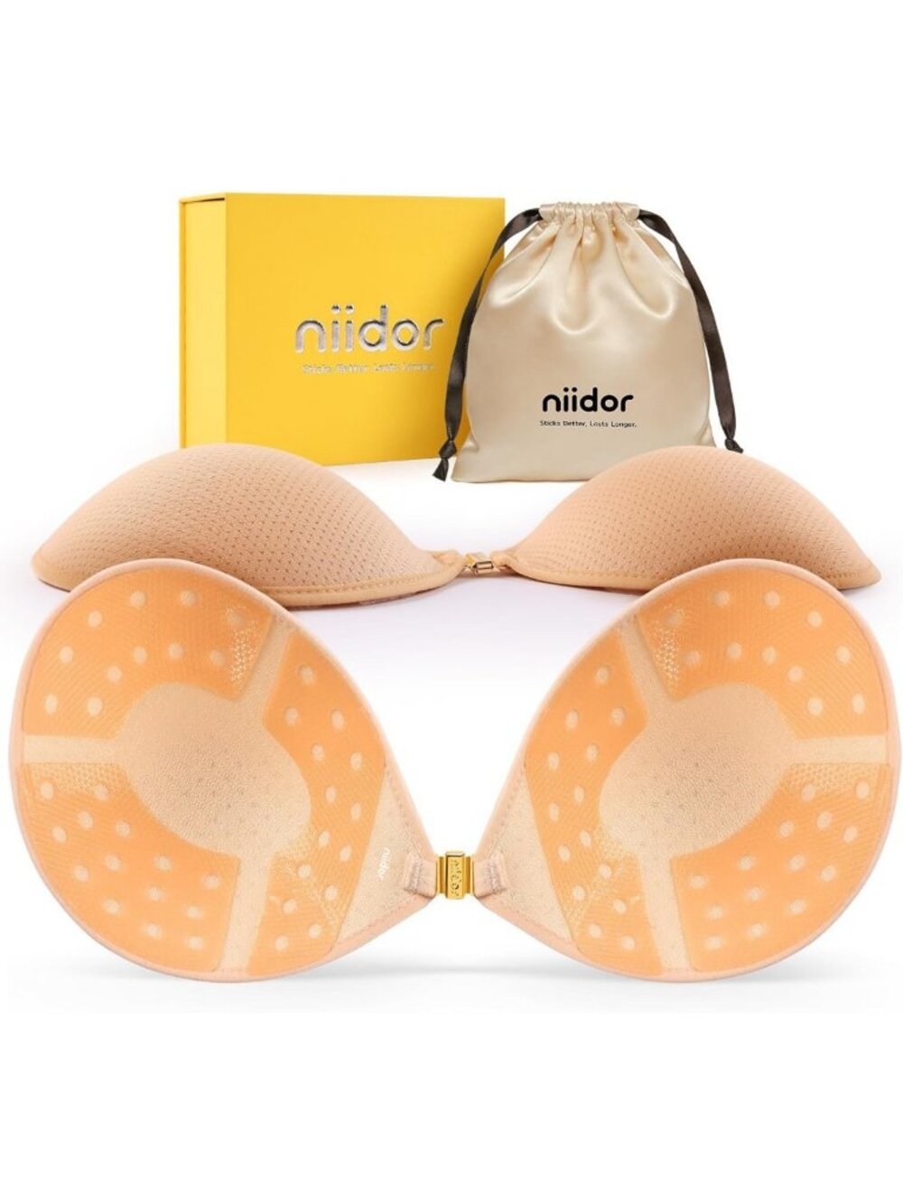 Strapless Sticky Bra for Women - Push-Up, Backless, Reusable, Breathable